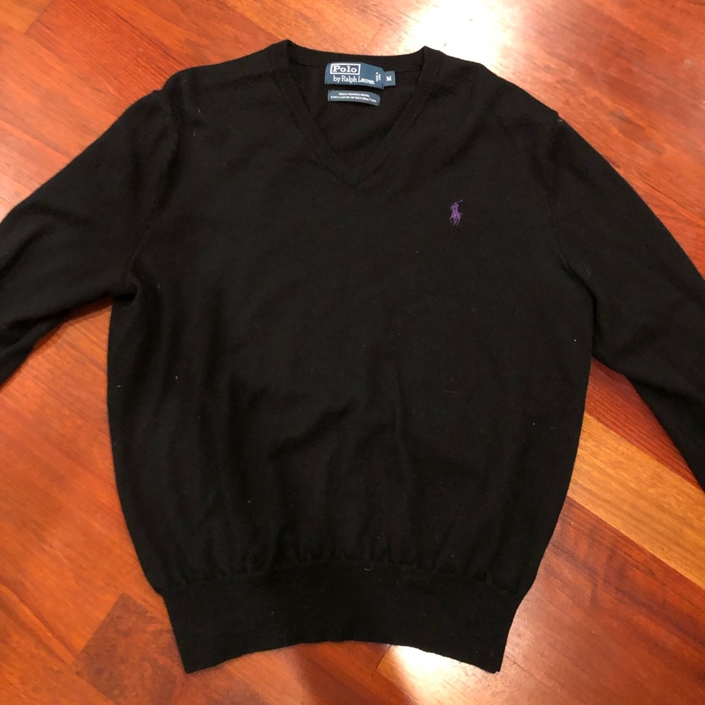 Ralph Lauren Black Vneck Sweater